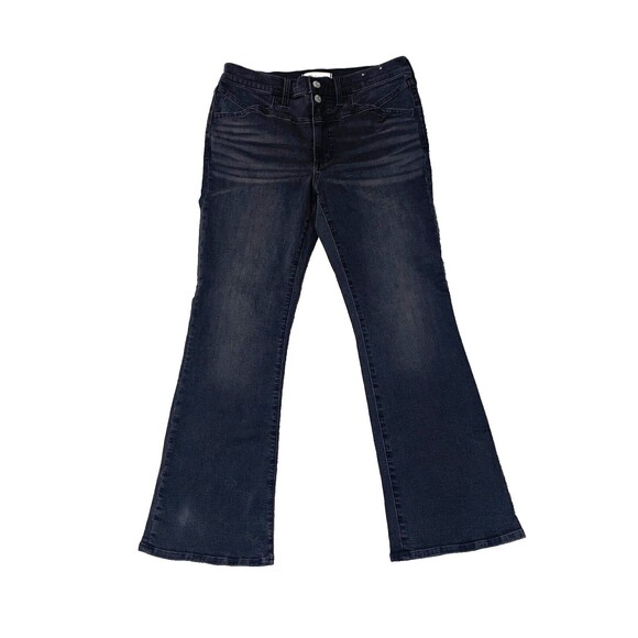 Madewell Yoke Front Jeans Womens 28 x 27 Black Midrise Kick Out - Picture 1 of 10